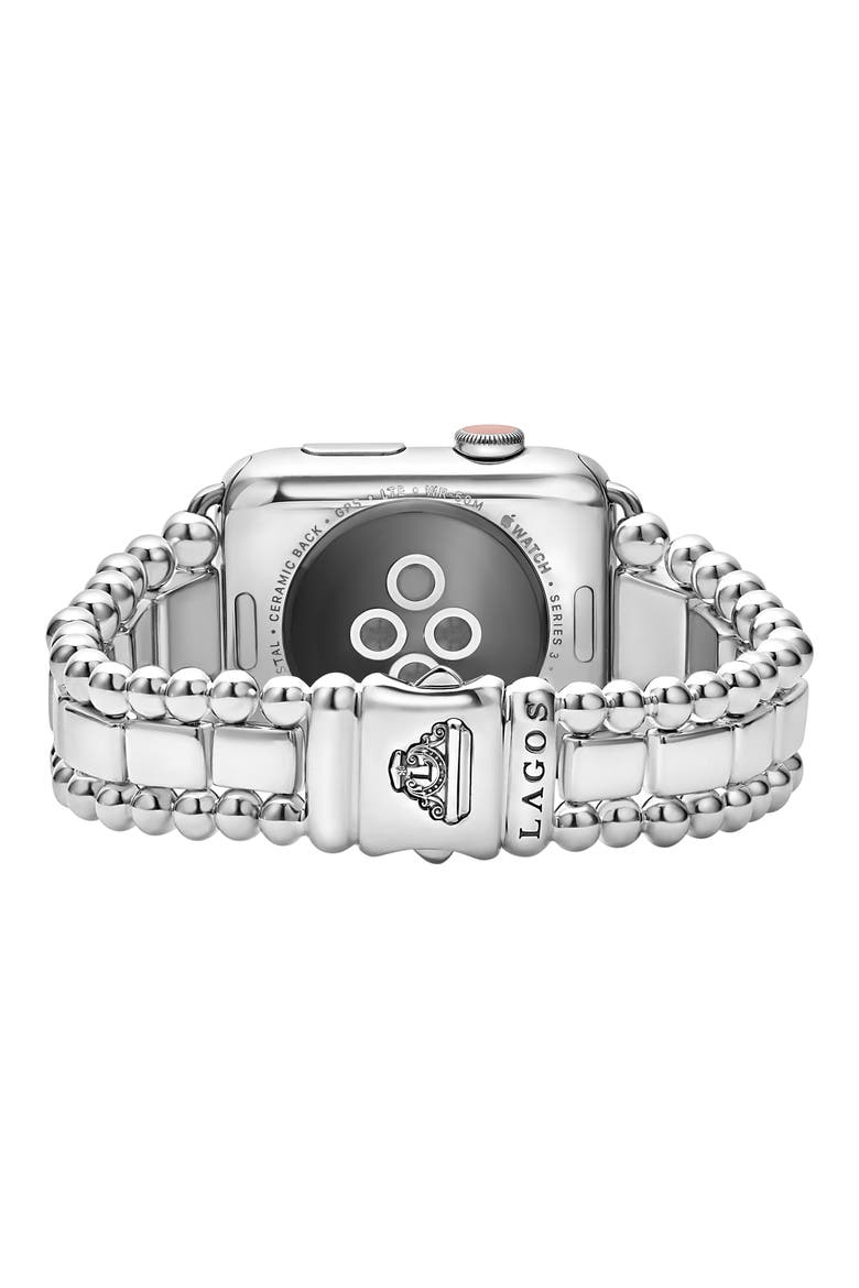 Smart Caviar Diamond Apple Watch® Watchband, Alternate, color, SILVER