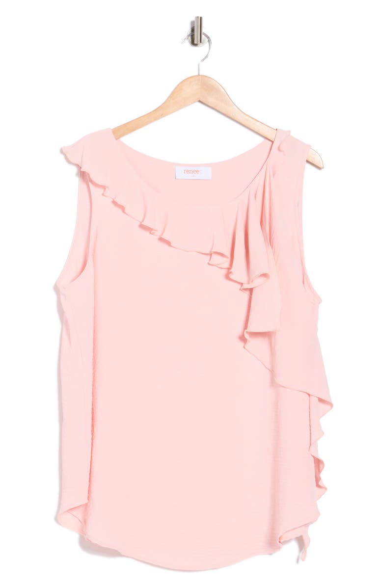 Renee C Ruffle Front Sleeveless Top, Main, color, Pink