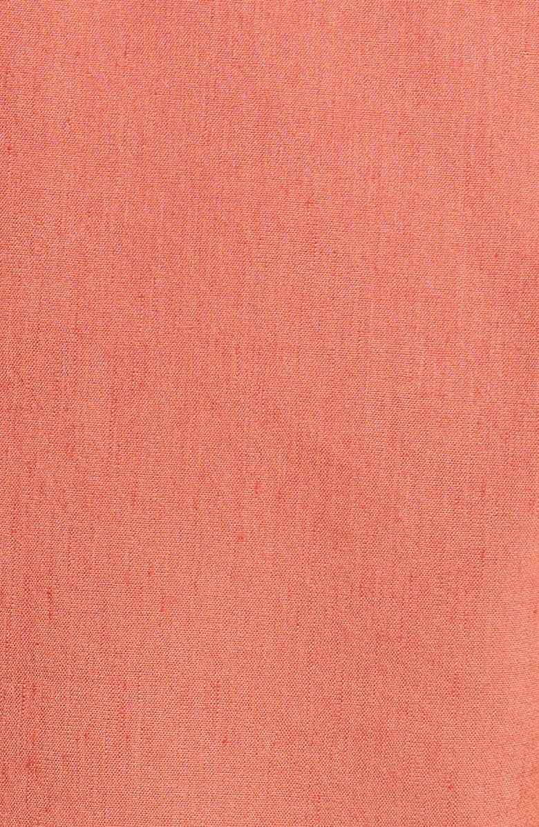 Rebecca Taylor Stretch Linen Blend Skirted Romper, Alternate, color, Carnelian