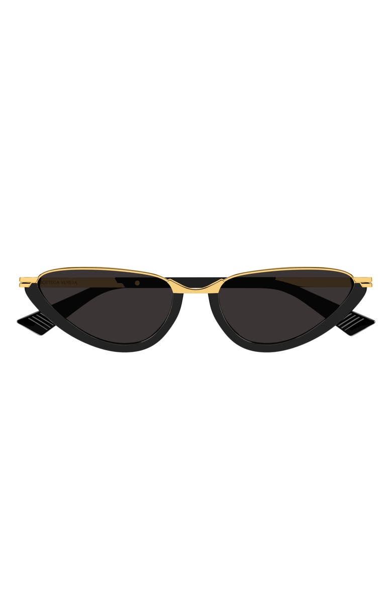Bottega Veneta 56mm Cat Eye Sunglasses, Main, color, Black