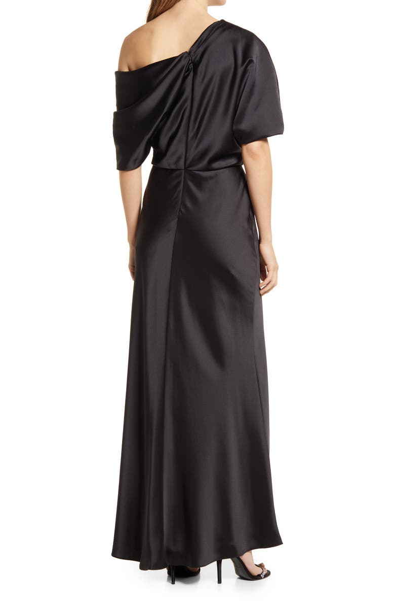 Amsale One-Shoulder Fluid Satin Gown, Alternate, color,