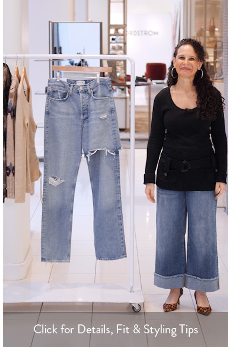 Amryn Double Layer Ripped Straight Leg Jeans video