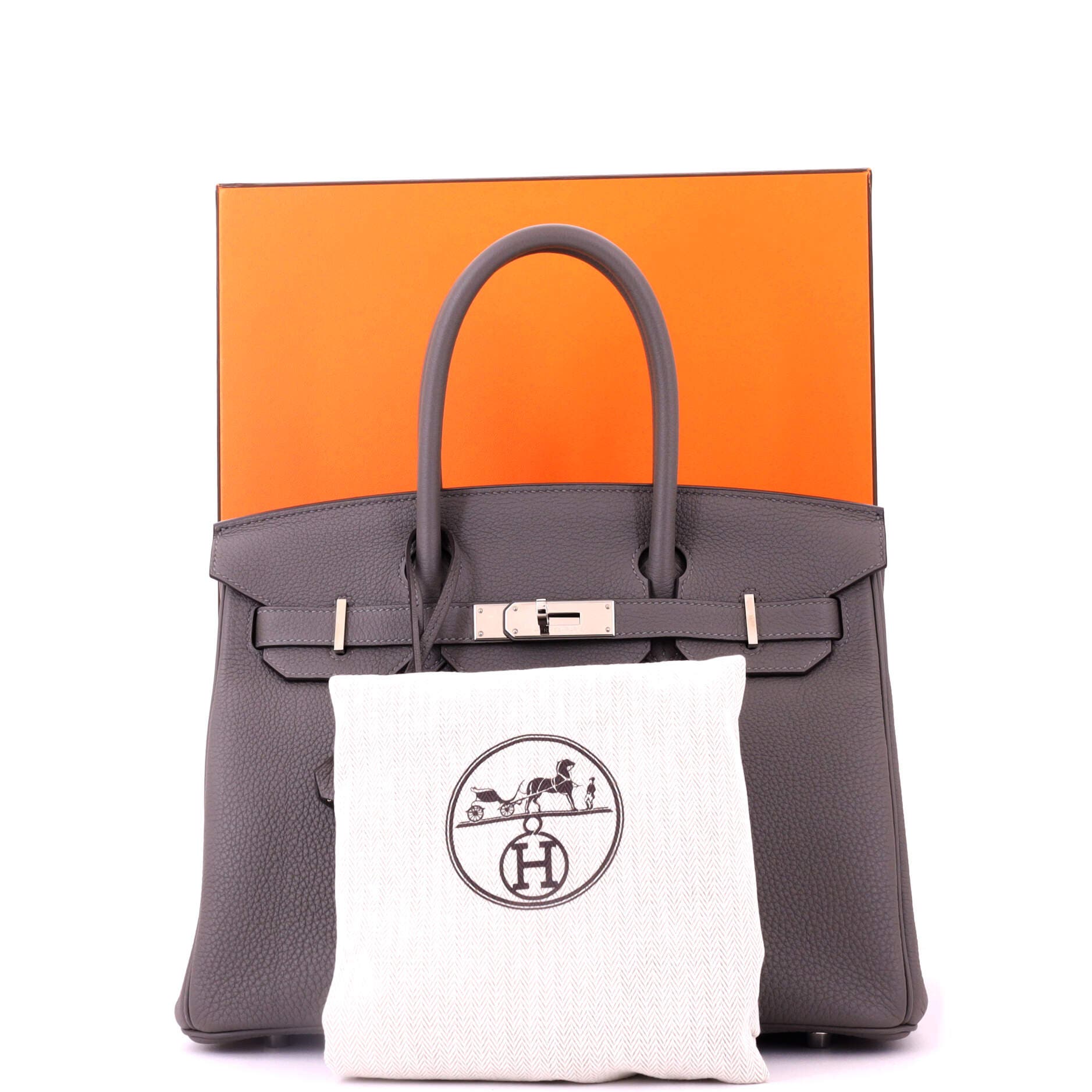 Pre-Owned Hermes Birkin Handbag Grey Togo with Palladium Hardware 30, Alternate, color, 