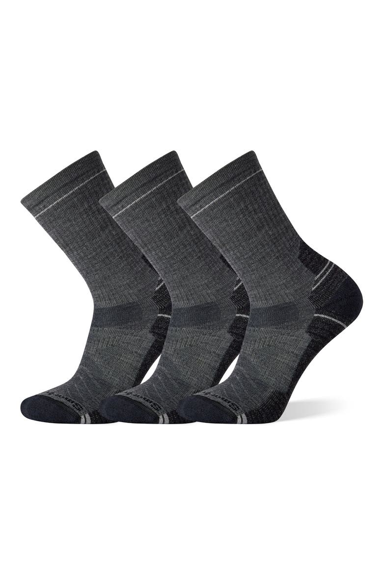 3-Pack Hike Light Cushion Crew Socks, Main, color, HIKE MEDIUM GRAY
