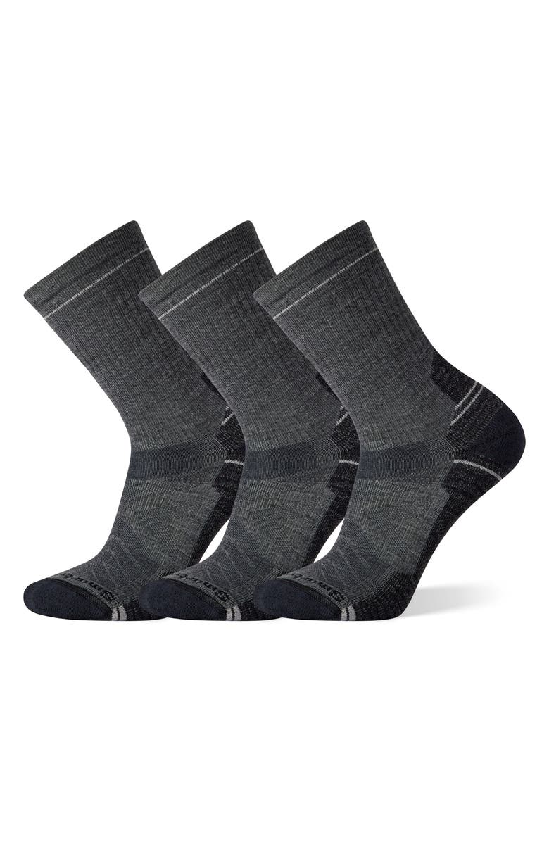 Smartwool 3-Pack Hike Light Cushion Crew Socks, Main, color, Hike Medium Gray