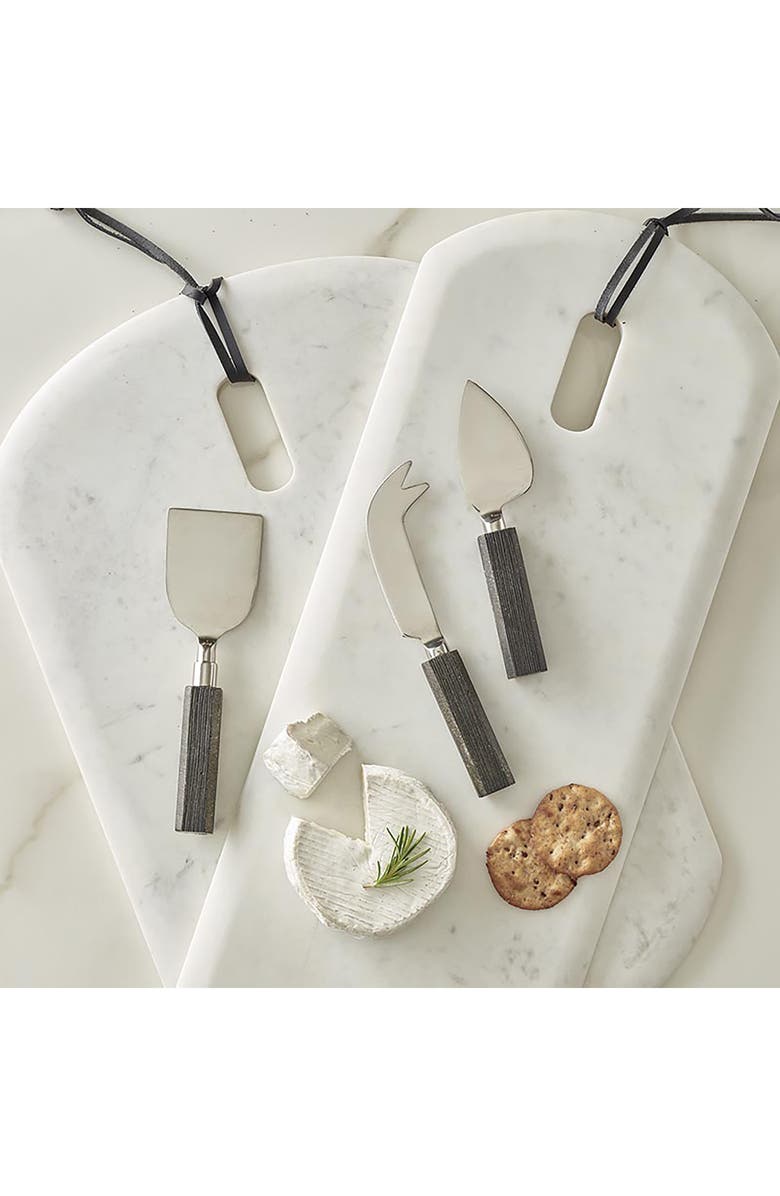 CREATIVE BRANDS Set of 3 Limestone Cheese Knives, Alternate, color, Grey