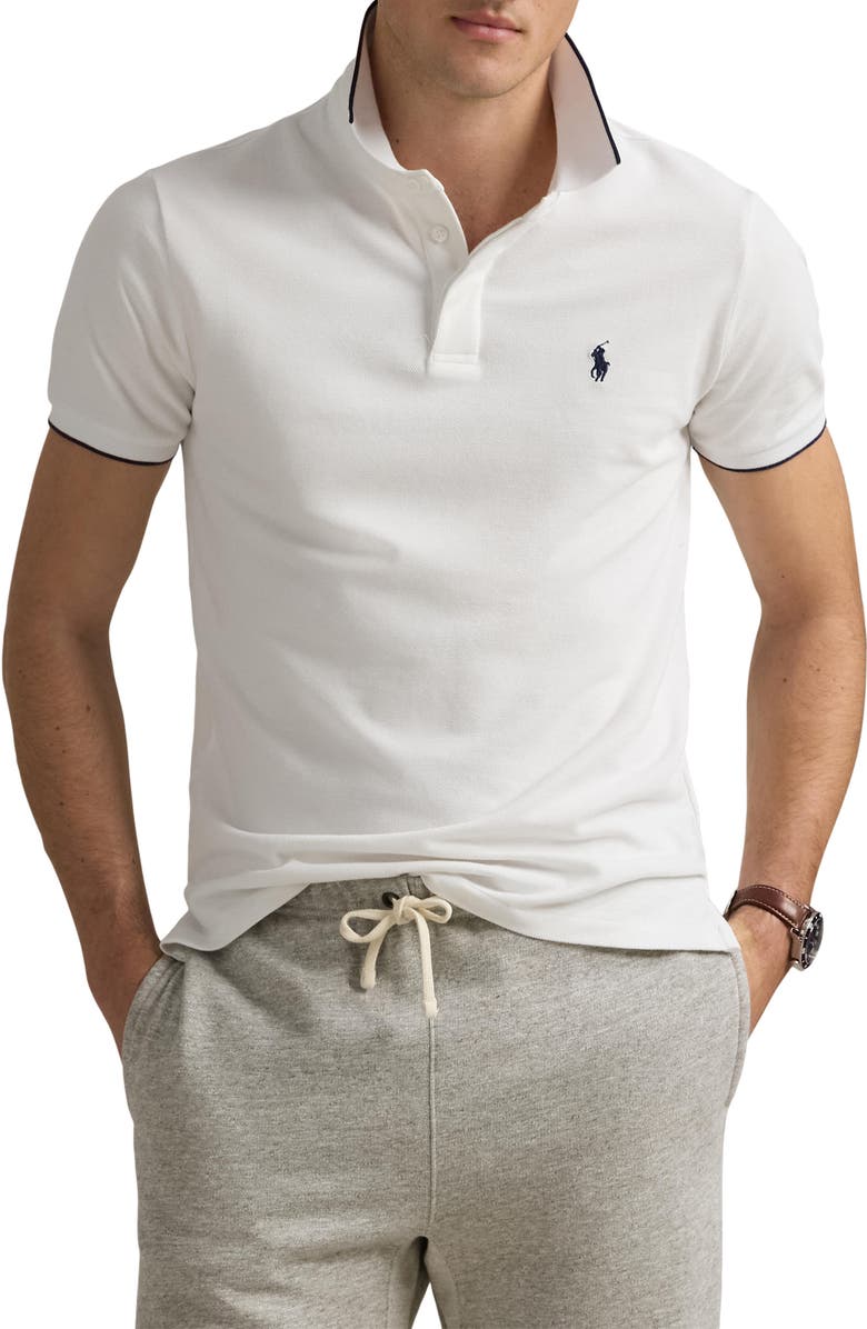 Polo Ralph Lauren Classic Fit Cotton Piqué Polo, Main, color, White/ White
