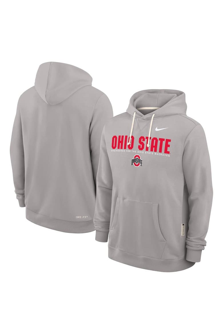 Men's Nike Gray Ohio State Buckeyes 2025 Sideline Standard Issue Dri-FIT Hoodie, Alternate, color, Gray