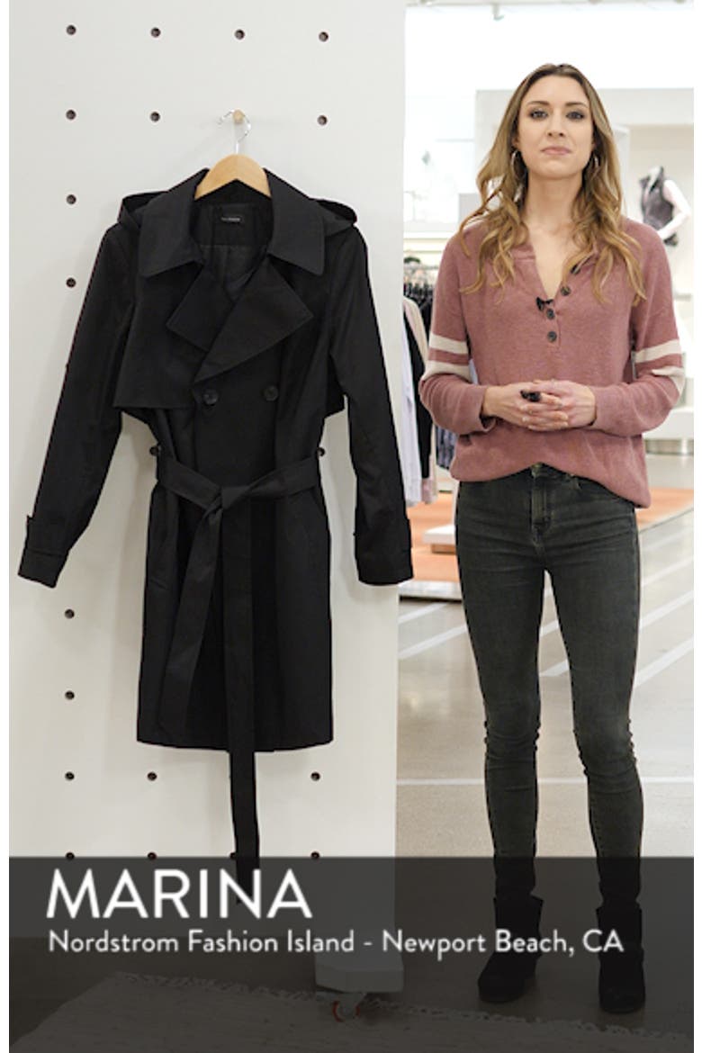 Double Breasted Hooded Trench Coat video