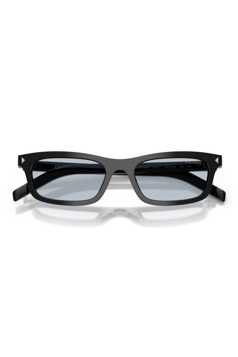 53mm Pillow Sunglasses, Alternate, color, BLACK / BLUE/ GREY