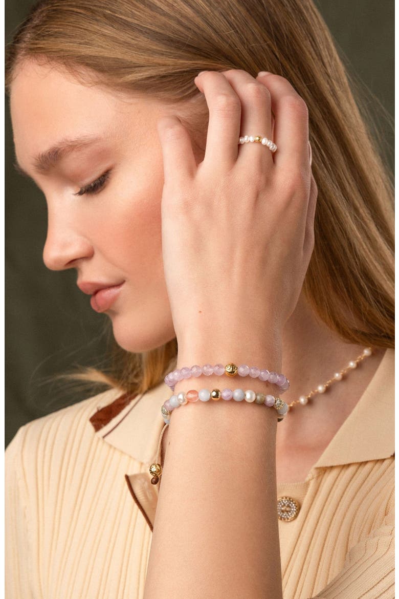 Beaded Pearl Ring, Alternate, color, White