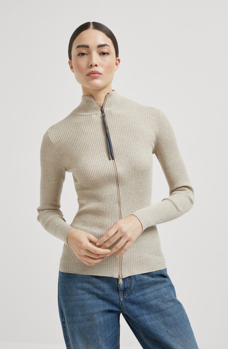 Brunello Cucinelli Lightweight cardigan, Alternate, color, Desert