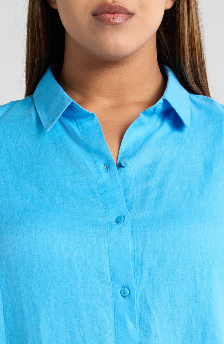 Eileen Fisher Classic Collar Organic Linen Shirt, Alternate, color, 