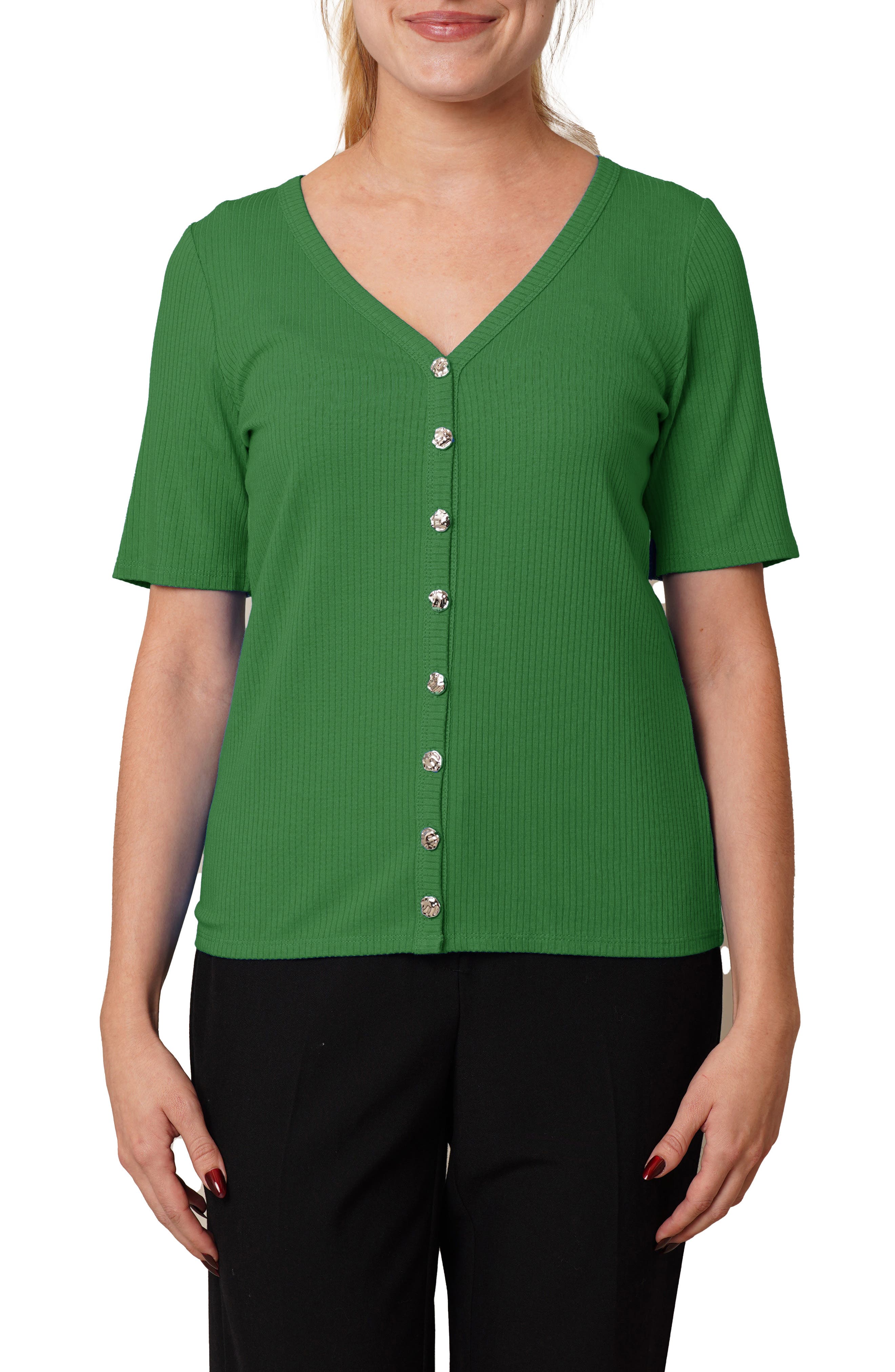 V-Neck Elbow Length Sleeve Cardigan - image 3