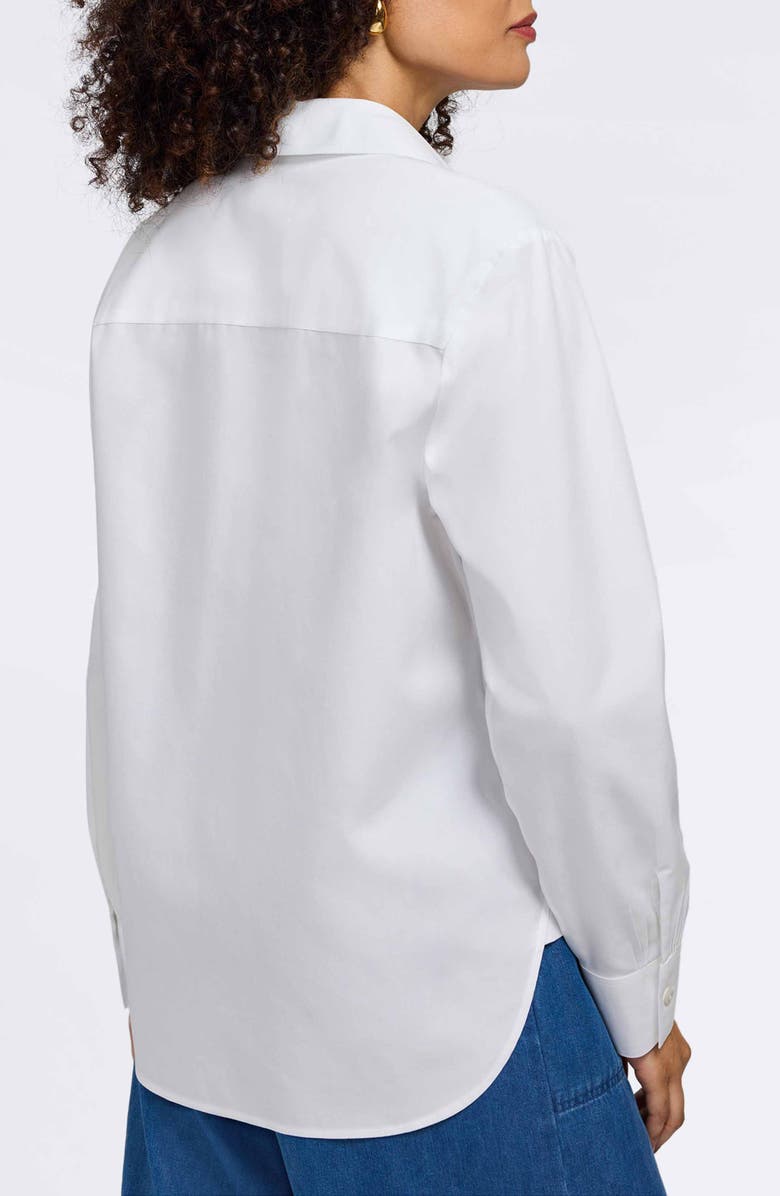 Foxcroft Meghan Solid Cotton Button-Up Shirt, Alternate, color, White