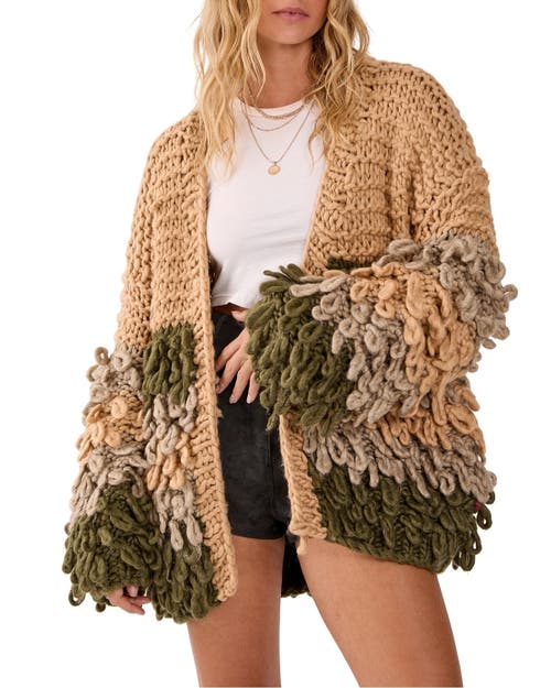 Nasty Gal Extreme Stripe Loopy Cardigan In Multi