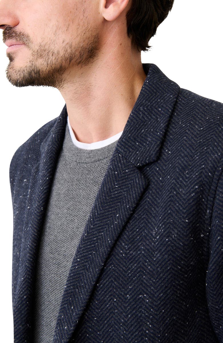 Marine Layer Pacifica Neppy Navy Stretch Herringbone Blazer, Alternate, color, Dark Herringbone