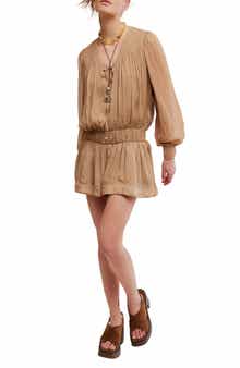 Sunbeam Long Sleeve Cotton Blend Minidress