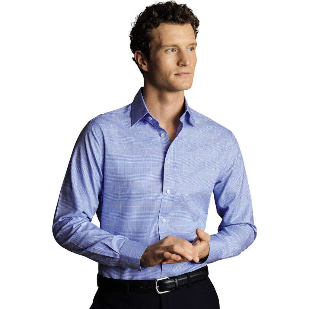 Charles Tyrwhitt Non-iron Prince Of Wales Check Shirt In Animal Print
