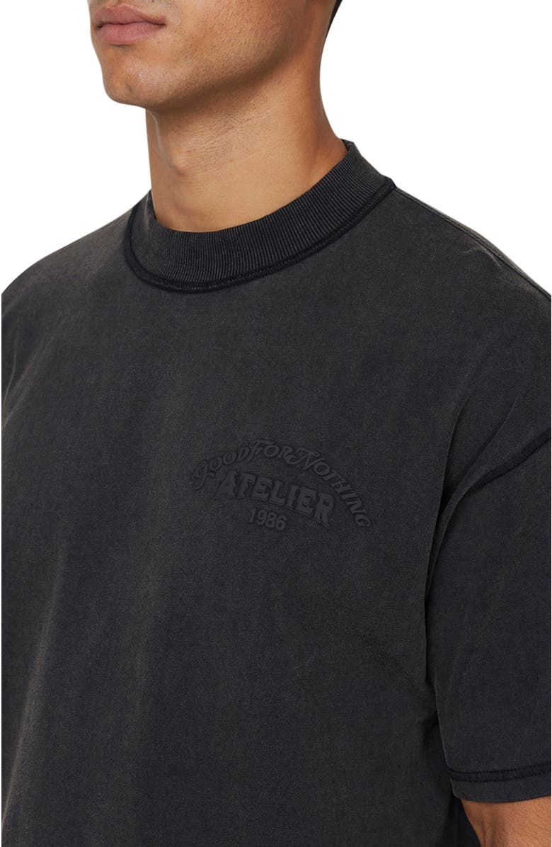 Good For Nothing Men's Float Washed  Relaxed T-shirt, Alternate, color, Black