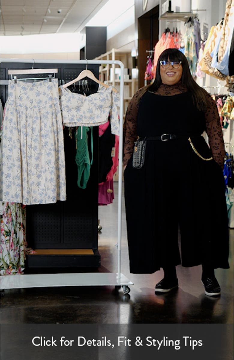 Kara Floral Eyelet Cotton Crop Top & Midi Skirt Set, sales video thumbnail