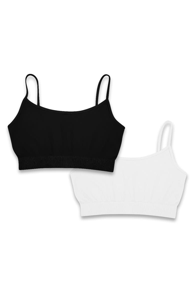 Two solid bra cami - Big Kid, Main, color, One Black, One White
