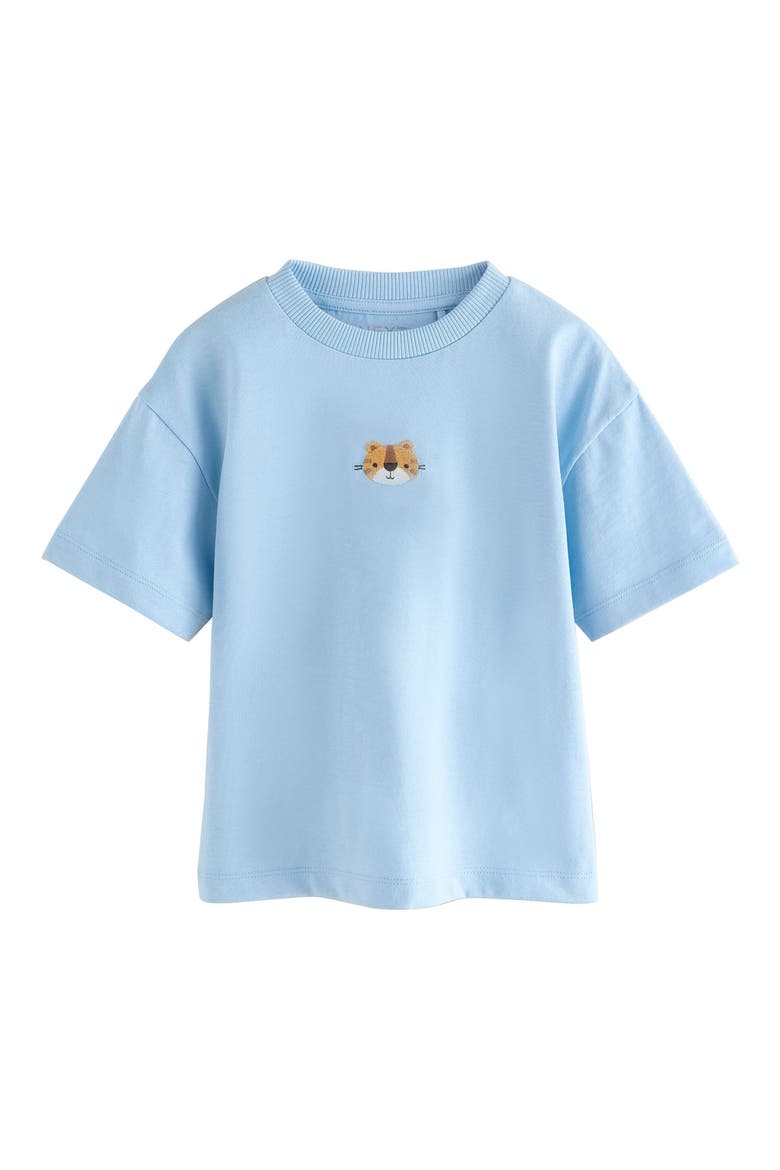 Kids' Lion Embroidered T-Shirt, Main, color, BLUE
