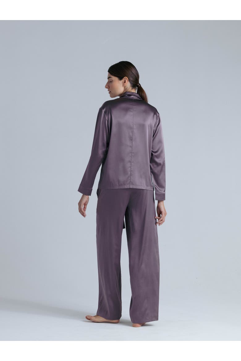 Silk Pajama Pants, Alternate, color, Noble Purple