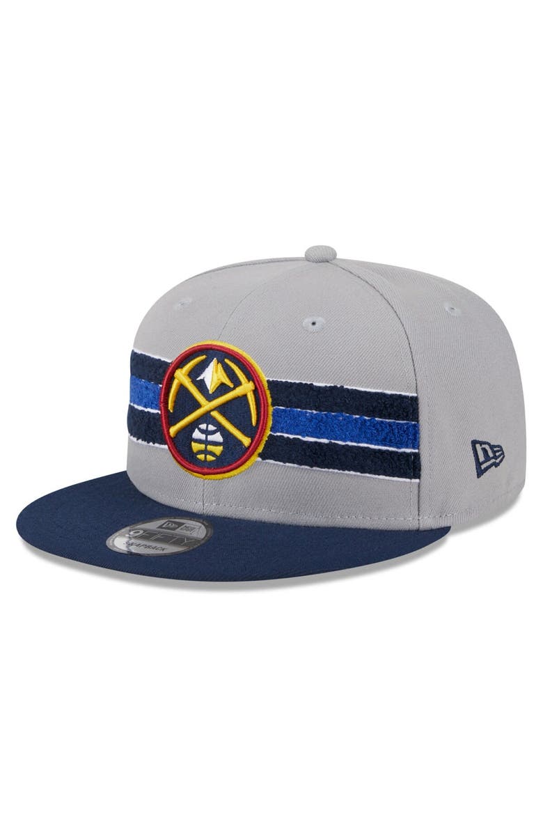 New Era Men's New Era Gray Denver Nuggets Chenille Band 9FIFTY Snapback Hat, Main, color, 
