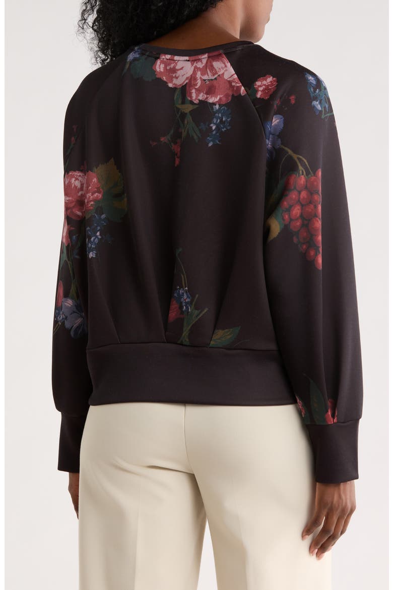 Scuba Blouson Sweatshirt, Alternate, color, BLACK FLORAL