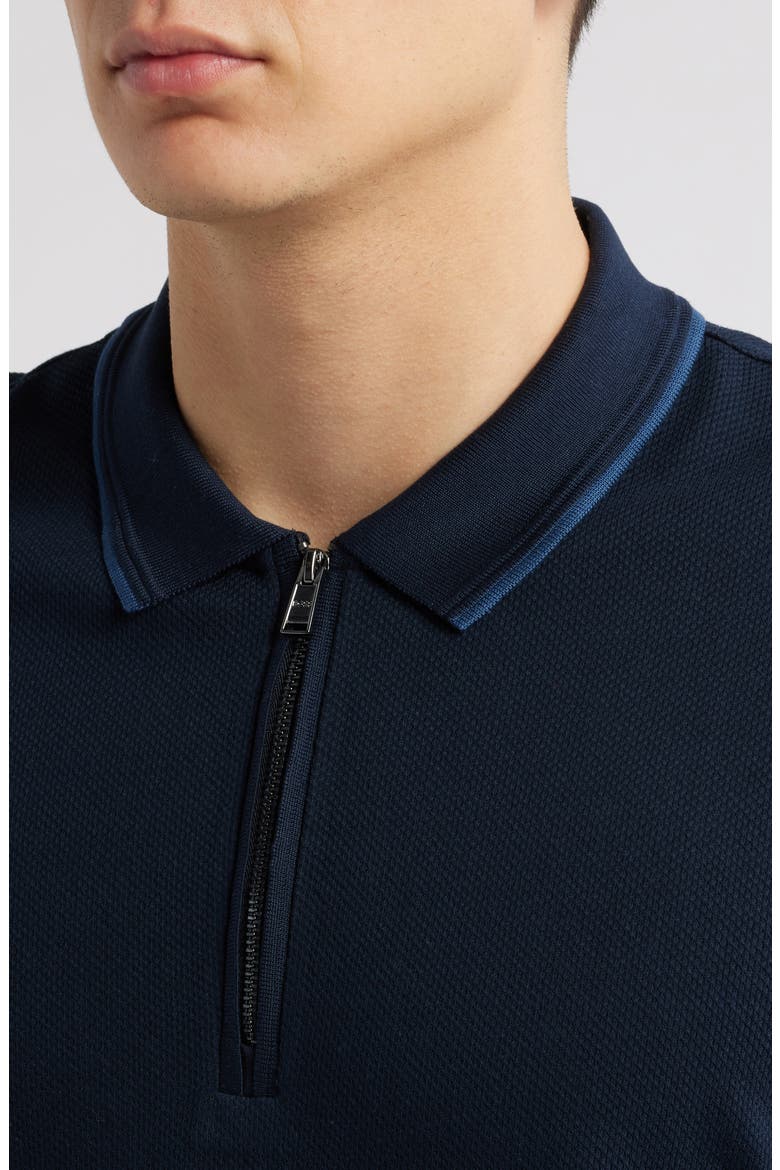 Paras Quarter Zip Cotton Polo, Alternate, color, DARK BLUE