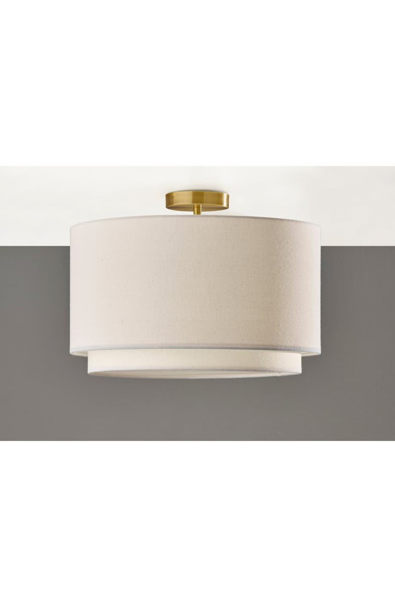 ADESSO LIGHTING Finley Flush Mount Ceiling Light Fixture, Alternate, color, Antique Brass