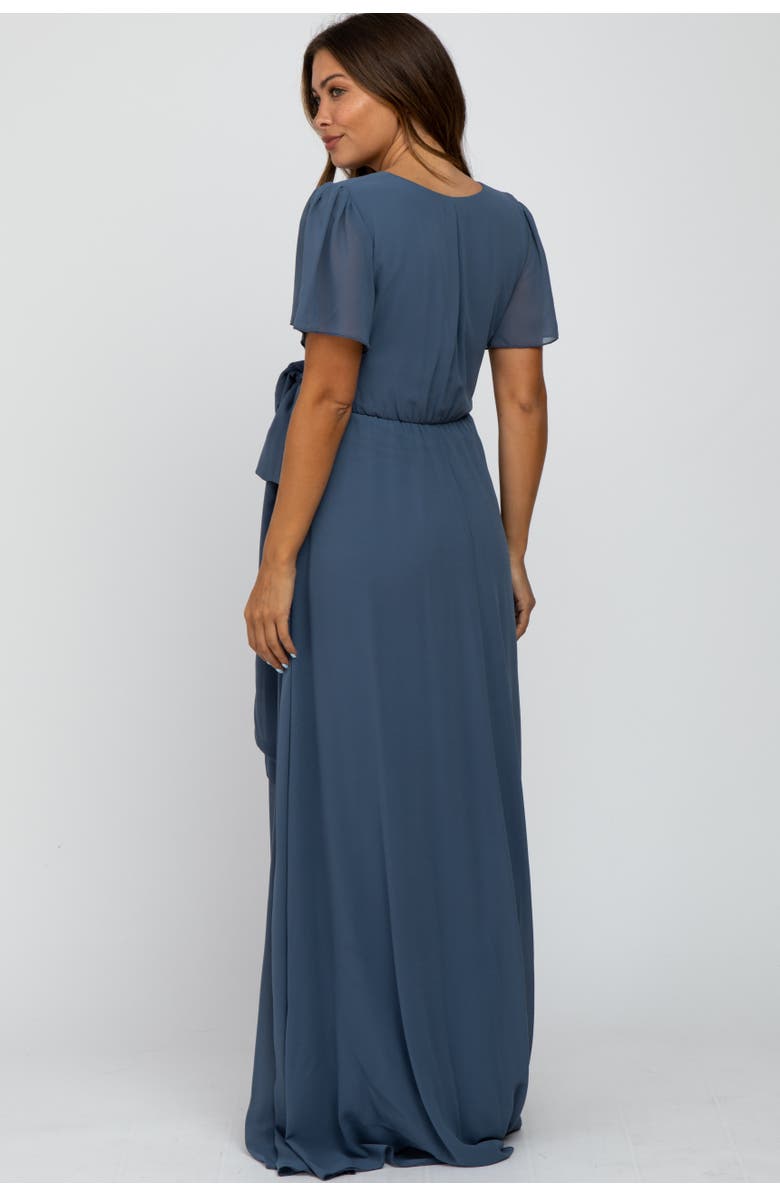 PinkBlush Chiffon Short Sleeve Maxi Dress, Alternate, color, Blue