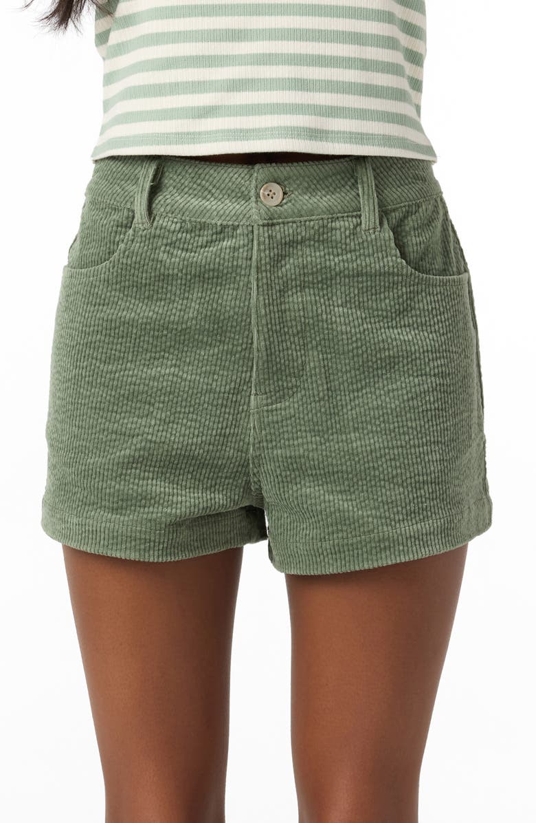 O'Neill Langford High Waist Corduroy Shorts, Alternate, color, Sea Spray