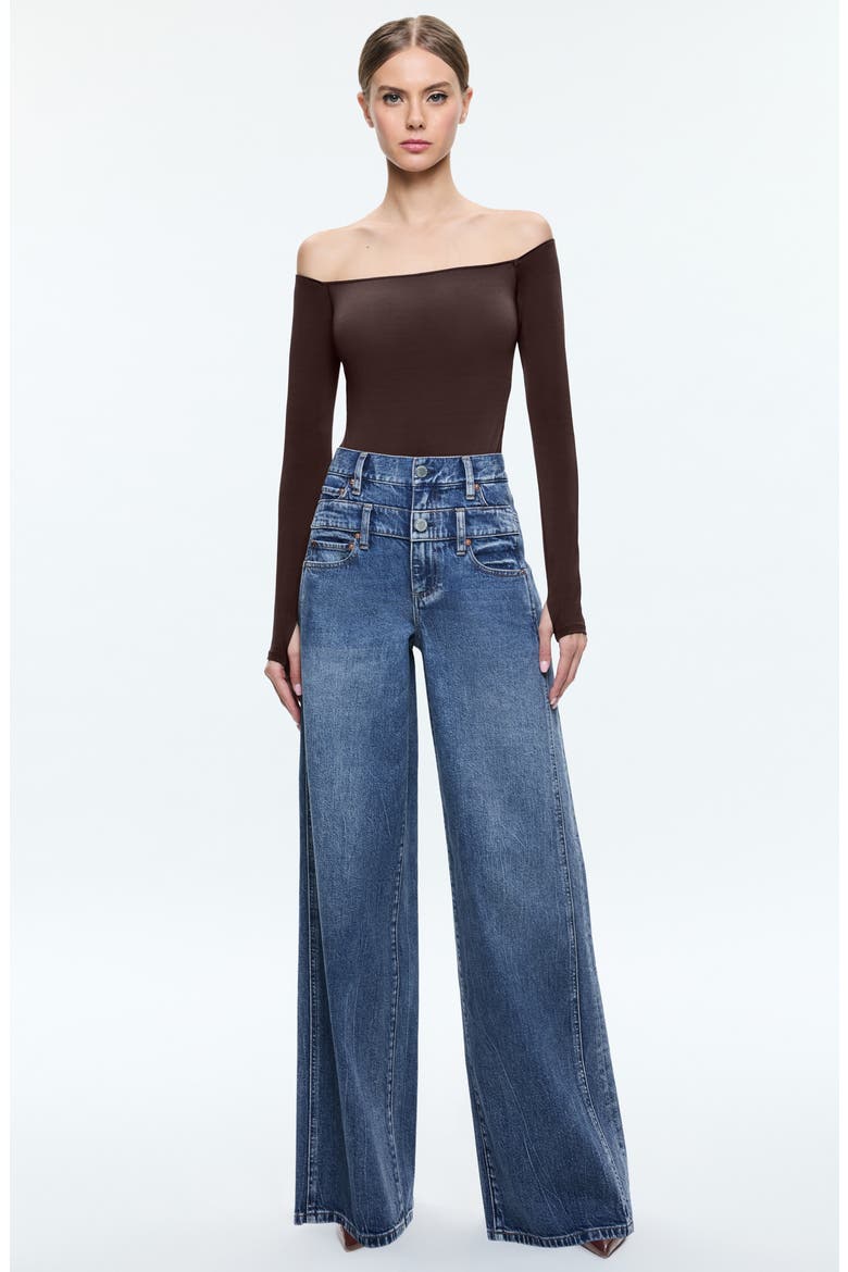 Double Waistband Wide Leg Jeans, Alternate, color, BROOKLYN BLUE