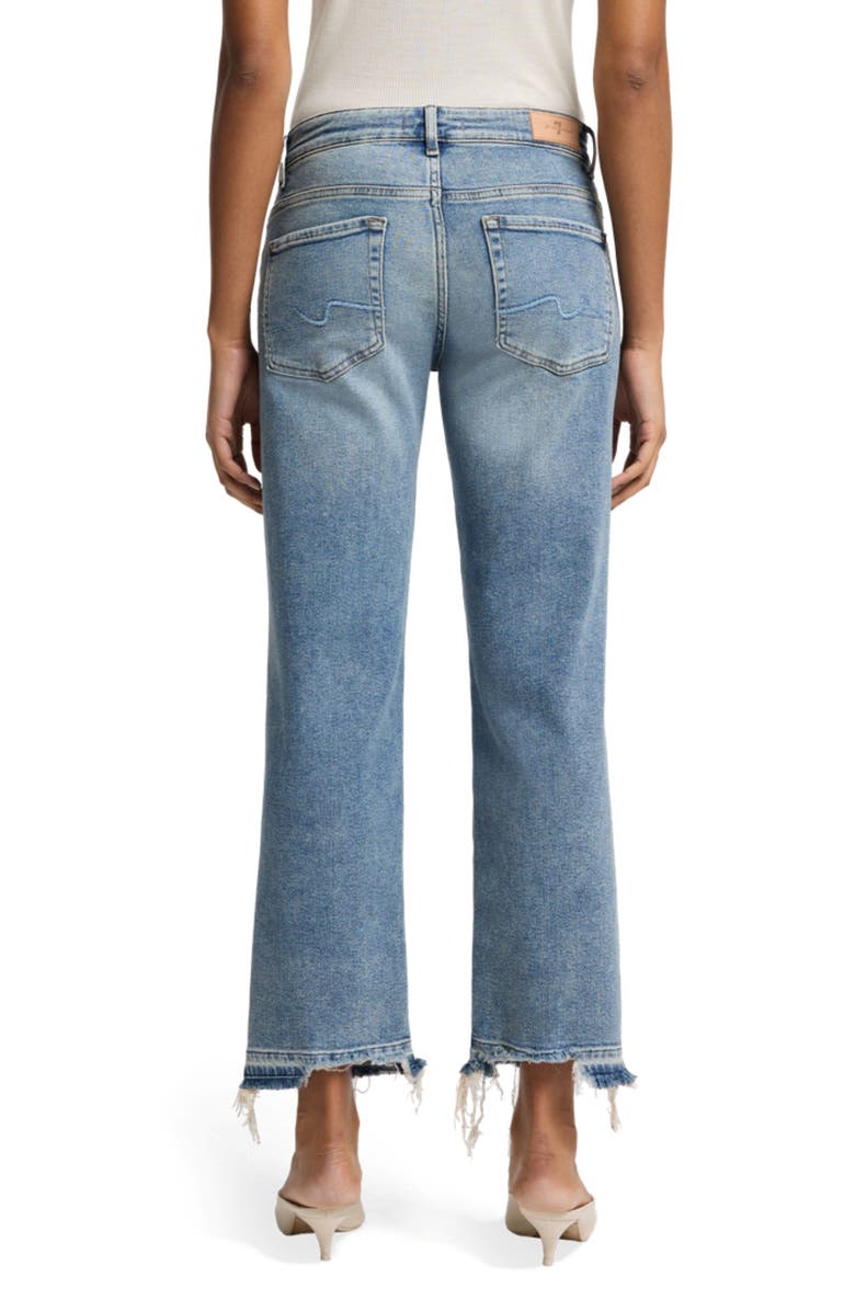 7 For All Mankind Calie Ripped Mid Rise Ankle Straight Leg Jeans, Alternate, color, Shore Break