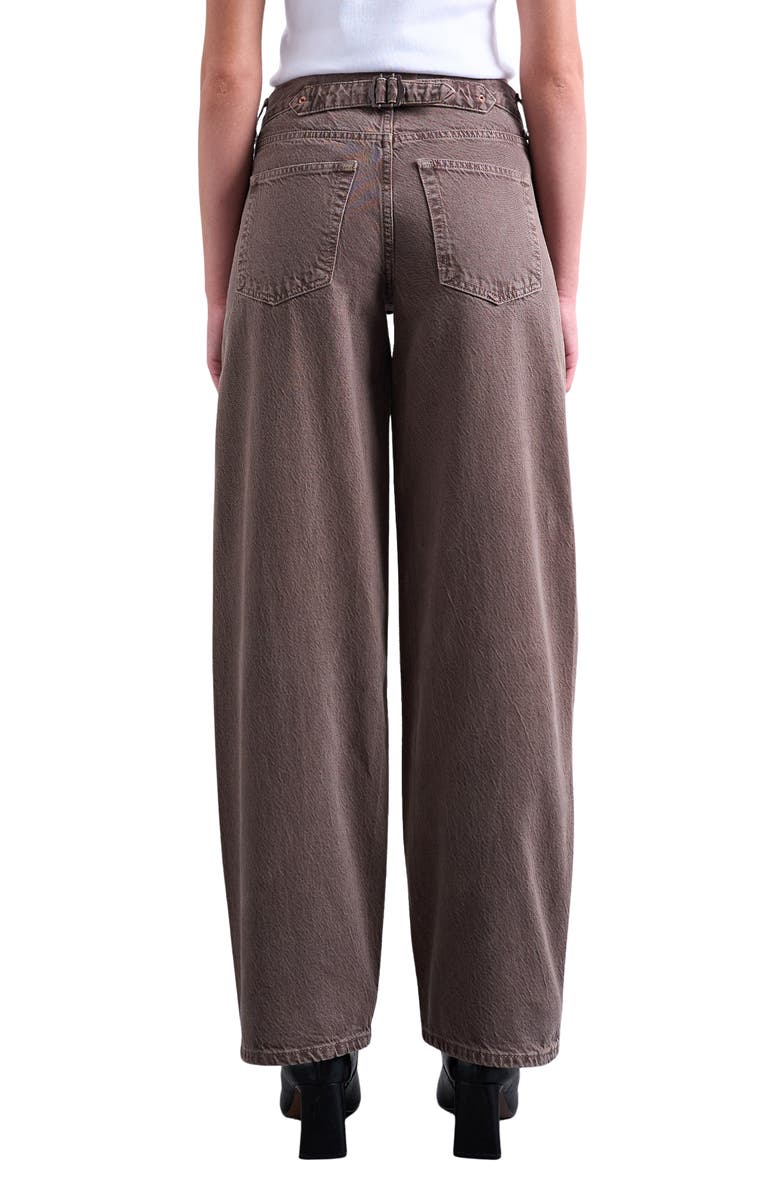 Topshop Cinch Low Rise Relaxed Jeans, Alternate, color, Brown