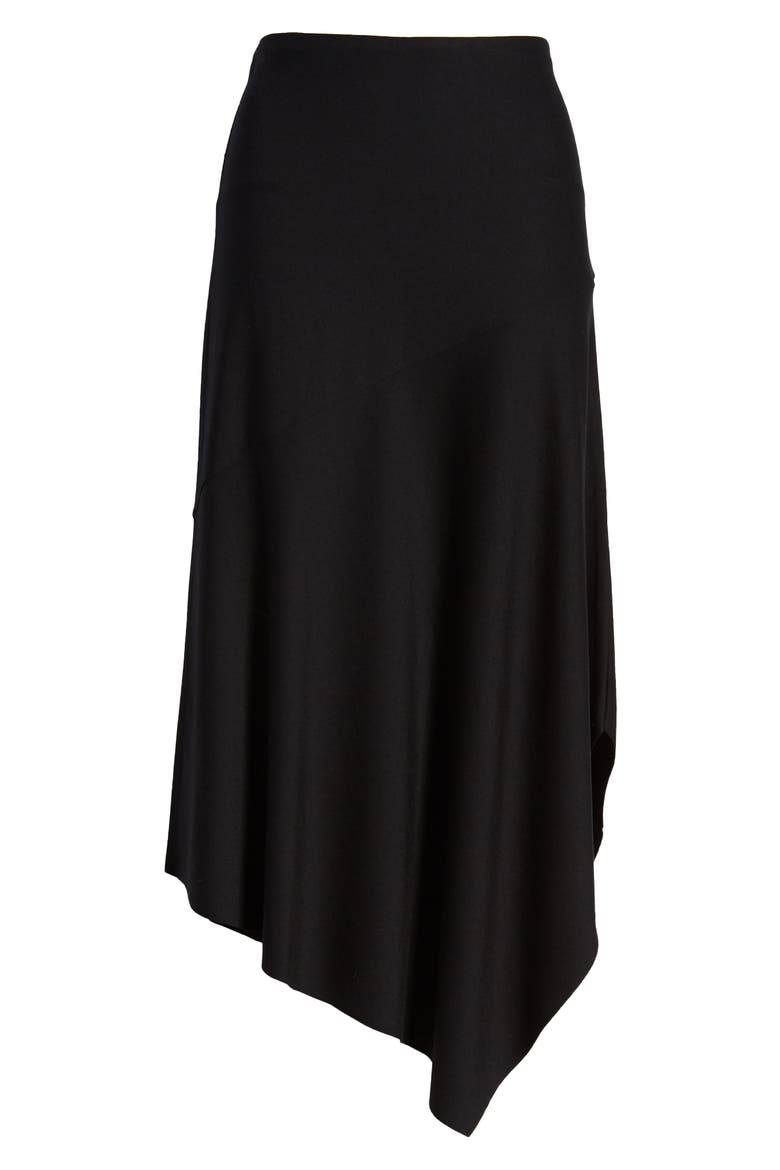 Lyssé Rose Handkerchief Hem Midi Skirt, Alternate, color, BLACK