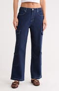 Madden Girl High Waist Wide Leg Cargo Jeans