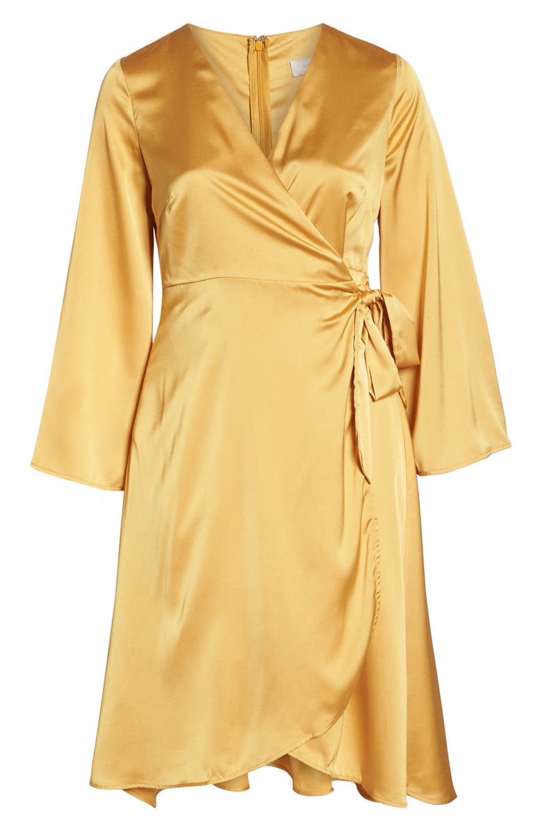 LOST INK Satin Wrap Dress, Alternate, color, 