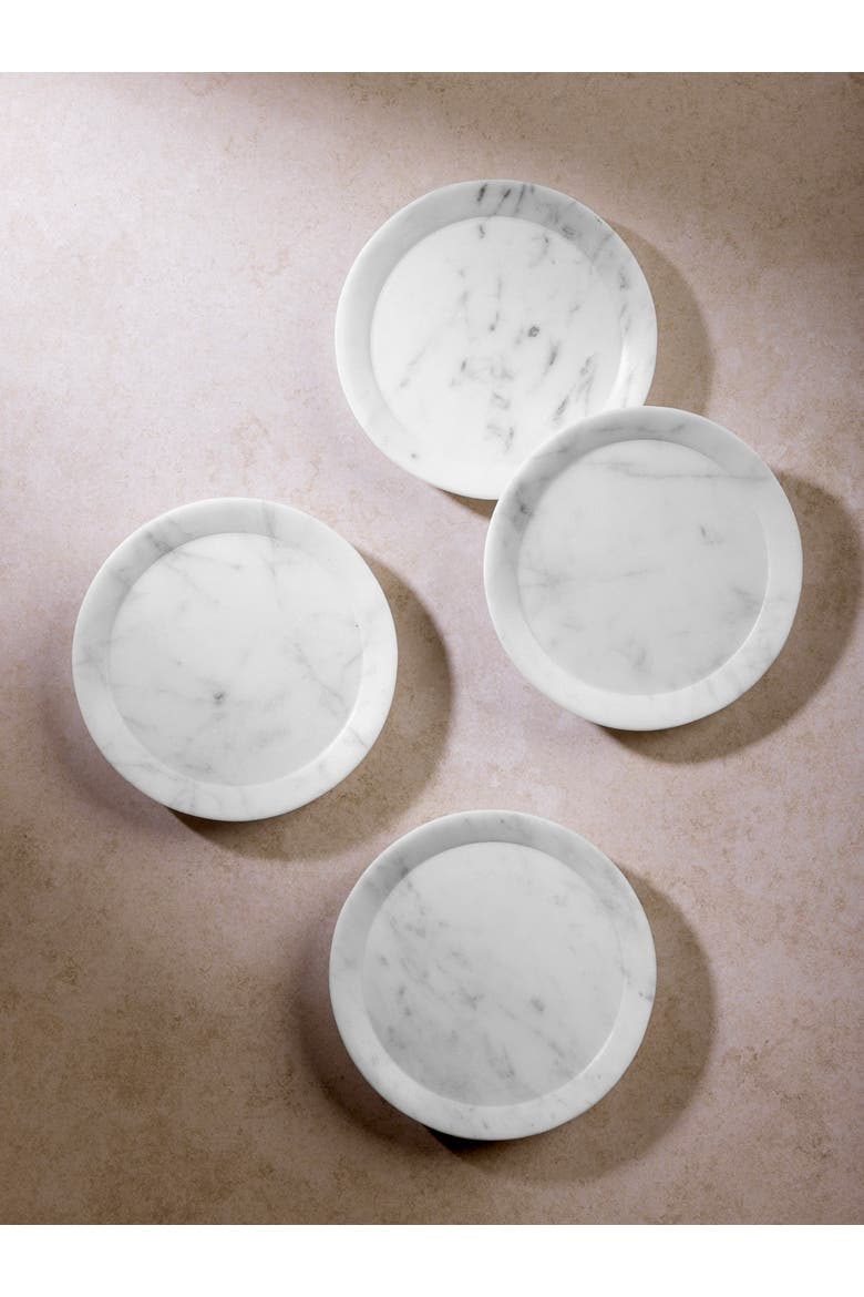 Paloma Marble Coasters, Set of 4, Main, color, Ivory White