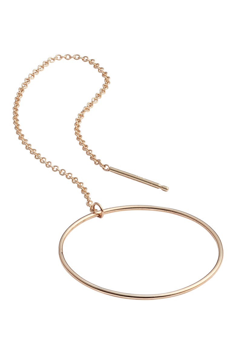 Open Circle Threader Earrings, Alternate, color, GOLD