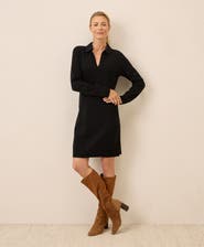 Pact Organic Cotton Classic Fine Knit Collared Sweater Dress