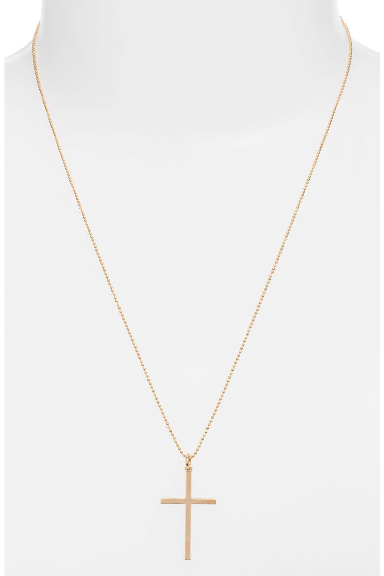14K-Gold Fill Cross Necklace, Alternate, color, GOLD