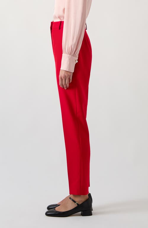 Lk Bennett Mya Cropped Twill Cigarette Trousers In Red