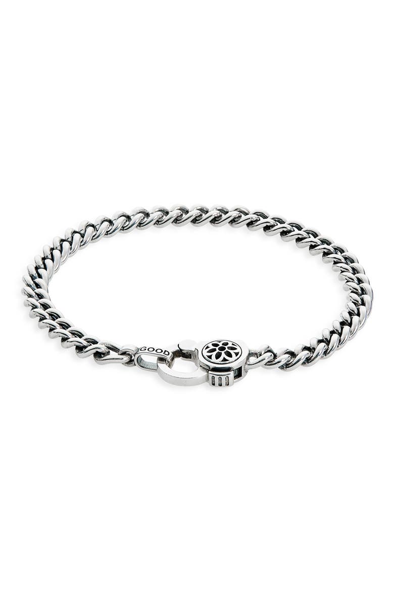 Men's AA Sterling Silver Curb Chain Bracelet, Main, color, STERLING SILVER