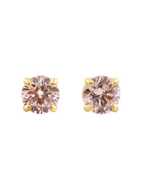 1/2Ct Pink Lab Grown Diamond Screw Back Studs