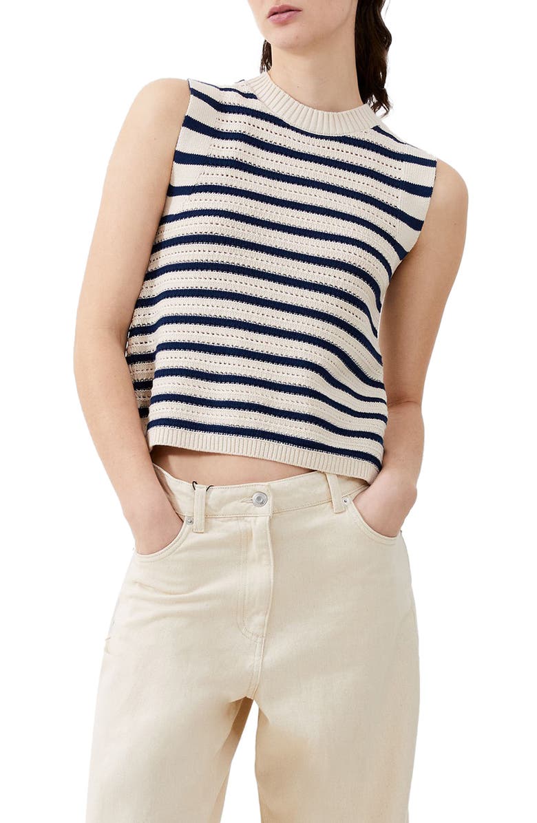 French Connection Lumi Mozart Open Stitch Sleeveless Cotton Sweater, Main, color, 