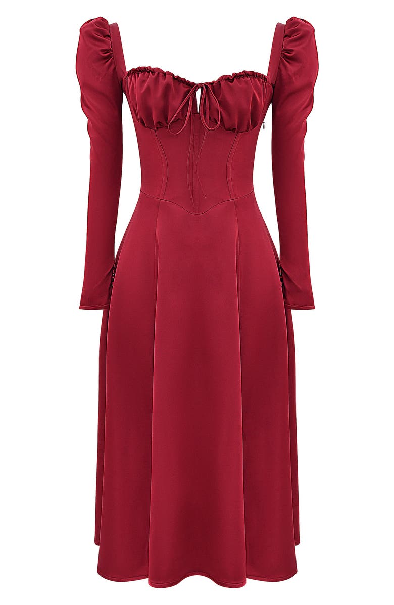 HOUSE OF CB Sebille Long Sleeve Corset Midi Cocktail Dress, Alternate, color, 