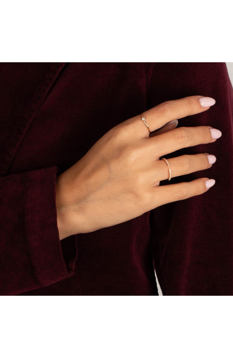 BY ADINA EDEN Diamond Pave Dainty Open Ring 14K, Alternate, color, 14K Gold